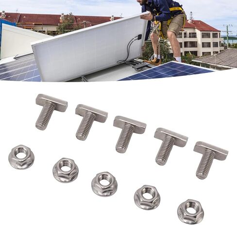 15PCS M8 Hammer Head Screws, A2-70 Stainless Steel Full Thread T Bolts, Fasteners for Solar Panel Mounting, Photovoltaic Installation in Saudi Arabia