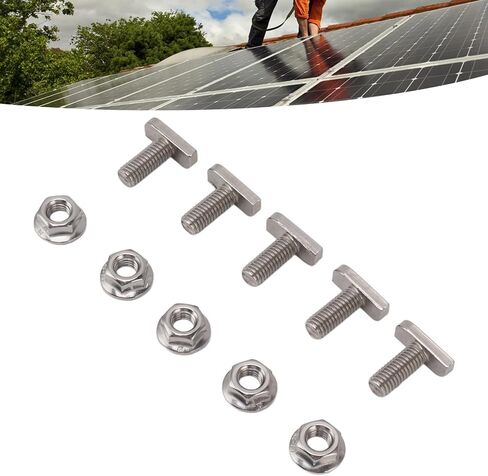 15PCS M8 Hammer Head Screws, A2-70 Stainless Steel Full Thread T Bolts, Fasteners for Solar Panel Mounting, Photovoltaic Installation in Saudi Arabia