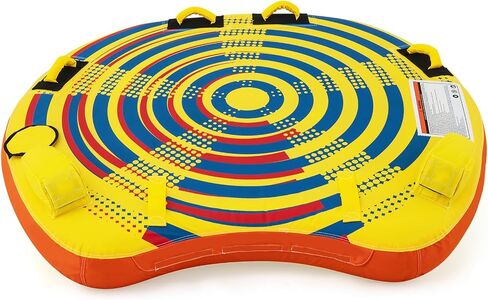 Goplus Towable Tube for Boating, 1-2/1-3 Riders Inflatable Boat Tube w/Quick Connector, Drainage, Stabilizer Fins, Floating Raft Water Sports Towables for Youth Adult in Saudi Arabia
