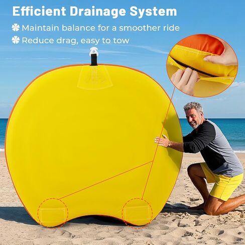 Goplus Towable Tube for Boating, 1-2/1-3 Riders Inflatable Boat Tube w/Quick Connector, Drainage, Stabilizer Fins, Floating Raft Water Sports Towables for Youth Adult in Saudi Arabia