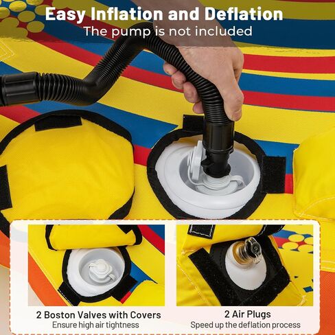Goplus Towable Tube for Boating, 1-2/1-3 Riders Inflatable Boat Tube w/Quick Connector, Drainage, Stabilizer Fins, Floating Raft Water Sports Towables for Youth Adult in Saudi Arabia