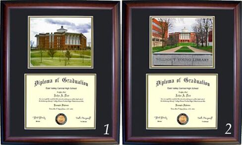 Kentucky Diploma Frame - Photo Option #2 - Walnut Frame in Saudi Arabia