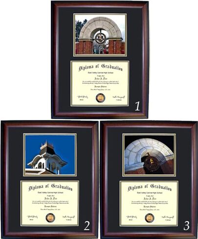 IUP Diploma Frame - Photo Option #3 - Walnut Frame in Saudi Arabia