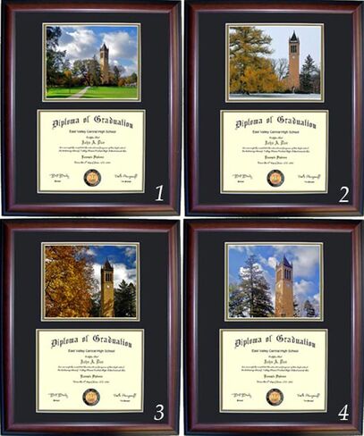 Iowa State Diploma Frame - Photo Option #4 - Walnut Frame in Saudi Arabia