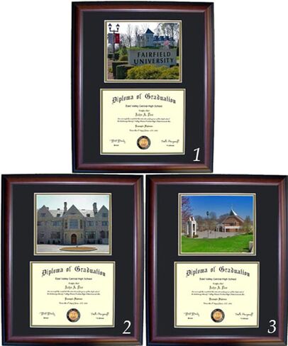 Faifield Diploma Frame - Photo Option #3 - Walnut Frame in Saudi Arabia