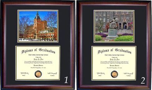 John Carroll Diploma Frame - Photo Option #2 - Cherry Frame in Saudi Arabia