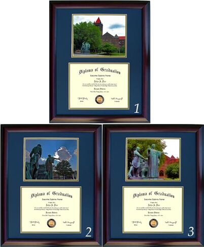 Illinois Diploma Frame - Photo Option #3 - Walnut Frame in Saudi Arabia