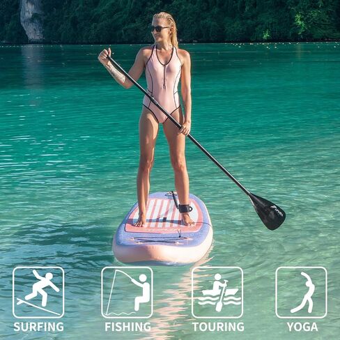 UPWELL 11’6"/11'2"/11'/10'8"/10'6"/10'2" Inflatable Stand Up Paddle Board with sup Accessories Including Backpack, Repairing Kits, Non-Slip Deck, Leash, 3 Fins, Paddle and Hand Pump in Kuwait
