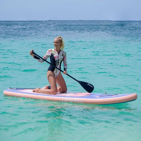 UPWELL 11’6"/11'2"/11'/10'8"/10'6"/10'2" Inflatable Stand Up Paddle Board with sup Accessories Including Backpack, Repairing Kits, Non-Slip Deck, Leash, 3 Fins, Paddle and Hand Pump in Kuwait