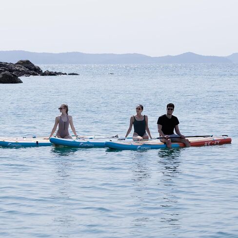 UPWELL 11'6 "/11'2"/11 '/10'8 "/10'6"/10'2 "لوحة مجداف قابلة للنفخ مع ملحقات SUP بما في ذلك حقيبة الظهر ، ومجموعات الإصلاح ، والسطح غير القابل للانزلاق ، والمقود ، و 3 زعانف ، ومضخة ومضخة يدوية in Kuwait