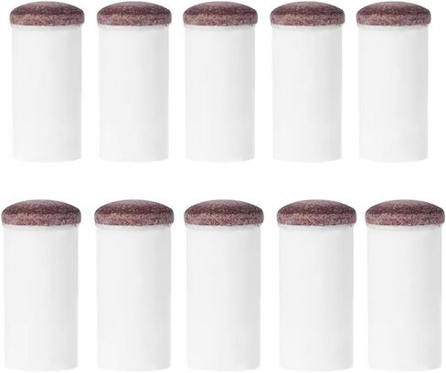 10 Set White Slip On Cue Tips Pool Billiard, Pool Cue Tips Replacement with Brown Pool Cue Stick Ferrules for Slip-on Cue Tip Replacement Kit Table Sticks Cue Tips Cue Sticks and Accessories (12mm in Saudi Arabia