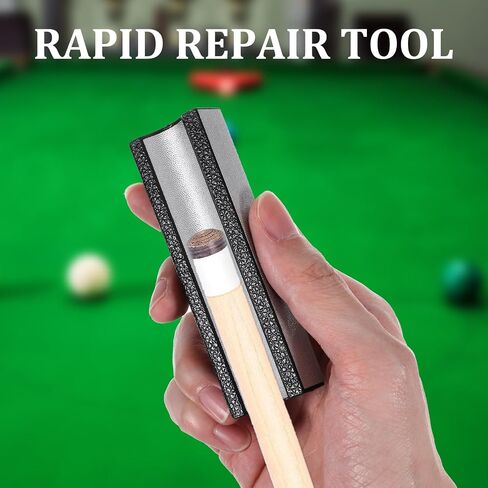 Pool Cue Tip Shaper, Pool Stick Tip Repair Tool with Dual Arc Design Polish Pool Cue Tips Replacement Billiards Accessories for Every Enthusiast in Saudi Arabia