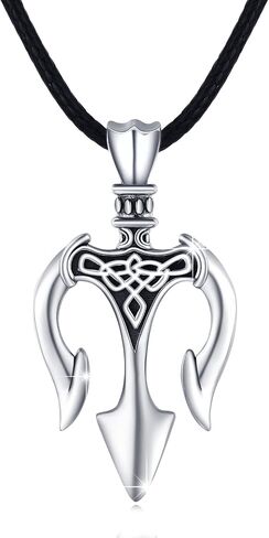 MEDWISE Poseidon Trident Necklace 925 Sterling Silver Vintage Trident Pendant Necklace Ancient Greece Amulet Jewelry Gift for Men Women Sailor in Saudi Arabia