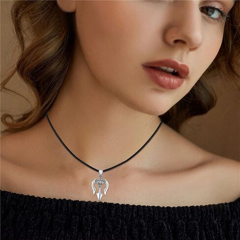 MEDWISE Poseidon Trident Necklace 925 Sterling Silver Vintage Trident Pendant Necklace Ancient Greece Amulet Jewelry Gift for Men Women Sailor in Saudi Arabia