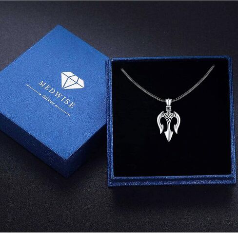 MEDWISE Poseidon Trident Necklace 925 Sterling Silver Vintage Trident Pendant Necklace Ancient Greece Amulet Jewelry Gift for Men Women Sailor in Saudi Arabia