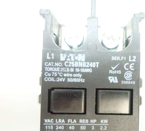 EATON C25BNB240T Definite Purpose CONTACTOR 24V-AC 40A 7-1/2HP SER F1 in Saudi Arabia