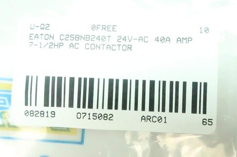 EATON C25BNB240T Definite Purpose CONTACTOR 24V-AC 40A 7-1/2HP SER F1 in Saudi Arabia