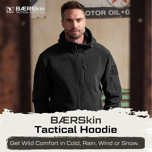 Baerskin Tactical Hoodie Jacket for Men 4.0 - Military Style Fleece Sweater for Cold, Rain, Wind or Snow in Saudi Arabia