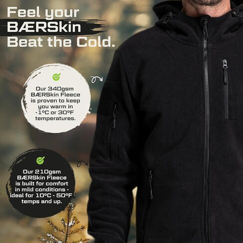 Baerskin Tactical Hoodie Jacket for Men 4.0 - Military Style Fleece Sweater for Cold, Rain, Wind or Snow in Saudi Arabia
