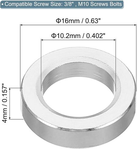 أعلى الحجارة 5pcs M10 فاصل الألومنيوم ، 10.5 ملم معرف × 20 مم OD x 20mm الطول الفاصل المعدني ، مستدير اللمعان المسمار المسمار المسمار للبراغي براغي M10 وقضبان in Saudi Arabia