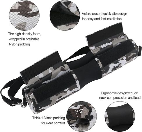 Barbell Pad Set for Squats Hip Thrusts, Barbell Weight Set Neck and Shoulder Protective Cushion Pad with 2 Gym Ankle Straps Booty Resistance Bands for Standard Bars Cable Machine in Saudi Arabia