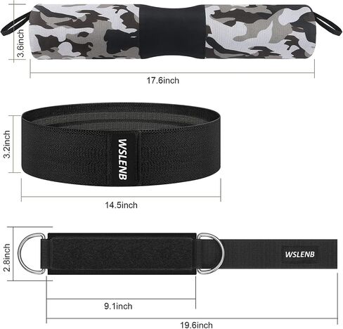 Barbell Pad Set for Squats Hip Thrusts, Barbell Weight Set Neck and Shoulder Protective Cushion Pad with 2 Gym Ankle Straps Booty Resistance Bands for Standard Bars Cable Machine in Saudi Arabia