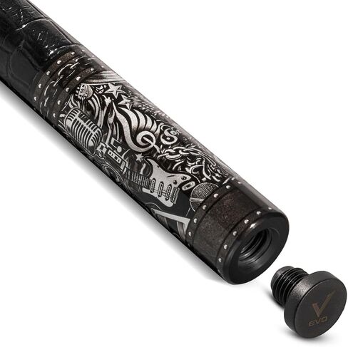 EVO Rebel Combo Maxbing Edition - Carbon Fiber Pool Cue Stick, 3/8 * 8 Pin Joint and 12.5mm Tip, Microfiber Leather Wrap, Accessories 6" Extension, TIME Tip, Evo Chalk, Evo Glove in Saudi Arabia