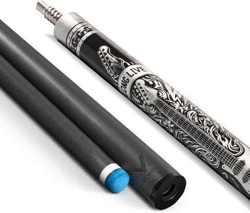 EVO Rebel Combo Maxbing Edition - Carbon Fiber Pool Cue Stick, 3/8 * 8 Pin Joint and 12.5mm Tip, Microfiber Leather Wrap, Accessories 6" Extension, TIME Tip, Evo Chalk, Evo Glove in Saudi Arabia