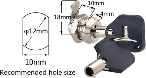 JK312 Zinc Alloy Mini Tubular Cam Lock 12mm Key Pin Cam Lock 1Pcs in Saudi Arabia