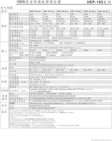تحويل إمدادات الطاقة HEP-185-12/15/24/36/48/54 (HEP-185-12) in Kuwait