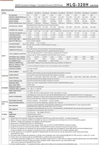 HLG-320 Series 320W تبديل الطاقة مزود الطاقة (48 فولت) in Kuwait