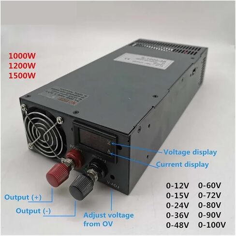 إمدادات الطاقة الصناعية 0-12V 15V 24V 36V 48V 60V 72V 80V 90V 100V AC DC مع عرض LED 1000W 1200W 1500W (380V-0-48V) in Saudi Arabia
