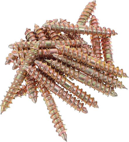 Xindojuz 24 PCS Double Ended Screws, M6x41mm Hanger Bolts Self-Tapping Thread Wood Woodworking Dowel Screws for Furniture Connecting & Fixing (Gold) in Saudi Arabia