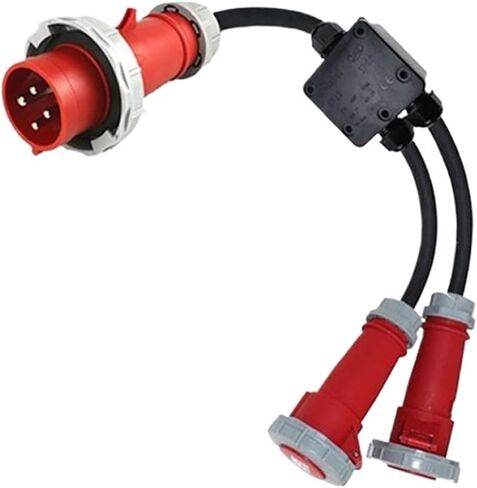 قابس سلك الأسود الأسود 50 سم ومقبس خط واحد لخط خط التمديد مع سطر 32A3H من ثلاثة مراحل IP67 (خط فرع متر واحد) in Kuwait