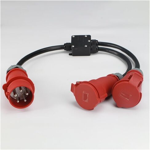 قابس سلك الأسود الأسود 50 سم ومقبس خط واحد لخط خط التمديد مع سطر 32A3H من ثلاثة مراحل IP67 (خط فرع متر واحد) in Kuwait