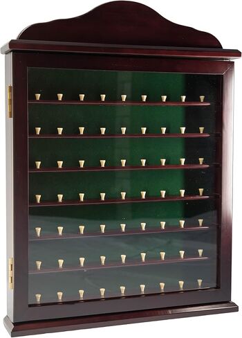 Generic Rudy 63-Golf Ball Display Case - Golf Ball Holder Gift for Golfers - Golf Ball Display Rack Cabinet for Wall Mount with Door, Mahogany in Saudi Arabia