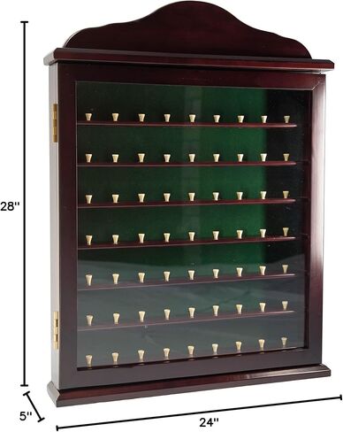 Generic Rudy 63-Golf Ball Display Case - Golf Ball Holder Gift for Golfers - Golf Ball Display Rack Cabinet for Wall Mount with Door, Mahogany in Saudi Arabia