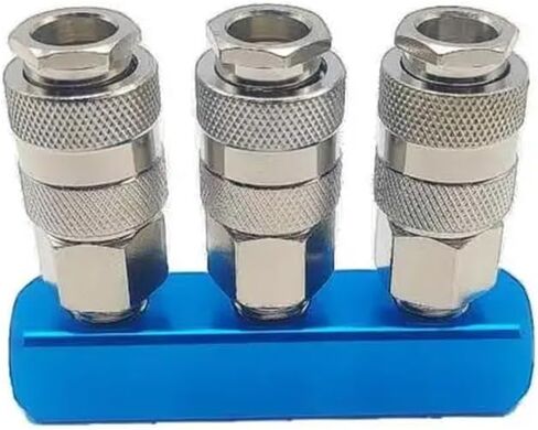 Compressor Pneumatic Fitting Pump Tool Coupler Manifold Multi Splitter Style Air Gas Distributor for 1/4 Quick Connector 1Pcs(SML-2 EU SM20 PM20) in Saudi Arabia