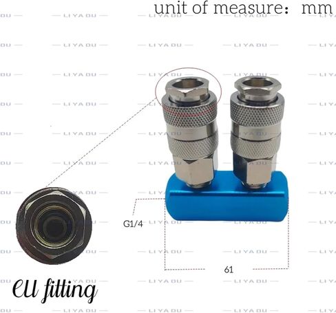 Compressor Pneumatic Fitting Pump Tool Coupler Manifold Multi Splitter Style Air Gas Distributor for 1/4 Quick Connector 1Pcs(SML-2 EU SM20 PM20) in Saudi Arabia