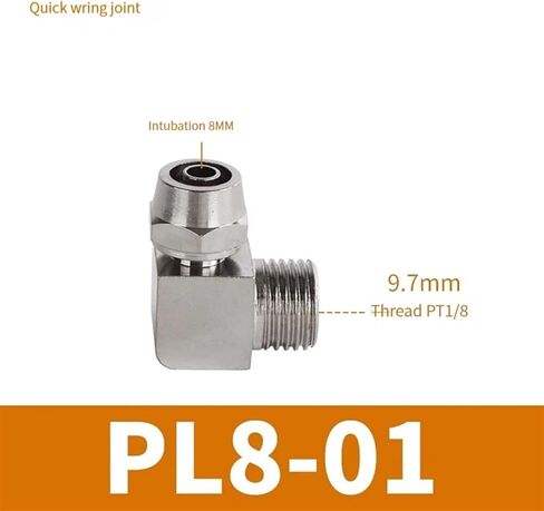 PL OD4 6 8 10 12mm Copper Pneumatic Fittings Male Thread 1/8 1/4 3/8 1/2 Trachea Quick Screw Connector Fast Twist Joint 1Pcs(KPL12-03) in Saudi Arabia