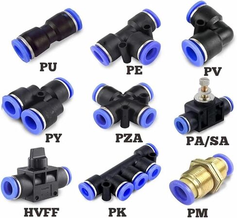 Pneumatic Fittings PY/PE/PV/PU/SA/PM Water Pipes and Tube Connectors Direct Thrust 4 to 16mm/ PK Plastic Hose Quick Couplings 1Pcs(HVFF,OD 12mm) in Saudi Arabia