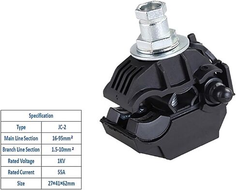 Insulation Piercing Clamp No-Peeling Cable Connector Quick Splitter 1KV Main Line Section 16-95mm2 Branch 1.5-10mm2 JC-2 1Pcs in Saudi Arabia