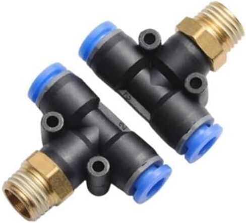 PB Tee T Type Pneumatic Fitting Quick Connector 6-12mm Hose Tube to 1/8 1/4 3/8 1/2 Thread Air Compressor Joint Coupler 10Pcs(PB8-01) in Saudi Arabia