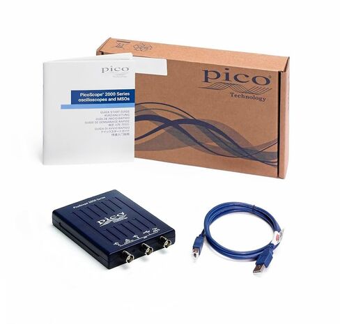 Picoscope 2204A OSCilloscope 2 قنوات 10 ميغاهيرتز ، 8 كيلوغرام من الذاكرة ، معدل العينة 100 مللي ثانية/ثانية ، نطاق مختبر USB PC المحمول المحمول مع مولد الموجة ، برامج PS7 ، دون تحقيقات in Saudi Arabia