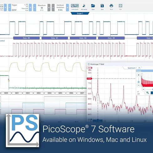 Picoscope 2204A OSCilloscope 2 قنوات 10 ميغاهيرتز ، 8 كيلوغرام من الذاكرة ، معدل العينة 100 مللي ثانية/ثانية ، نطاق مختبر USB PC المحمول المحمول مع مولد الموجة ، برامج PS7 ، دون تحقيقات in Saudi Arabia