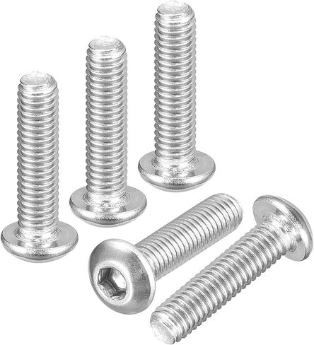 M5-0.8x12mm Button Head Socket Cap Screws - 5Pack - Good for Road Bicycle, Mountain Bike, Auto, Motorcycle - 316 Stainless Steel Whitewashed - Hex Socket Drive Fasteners in Saudi Arabia