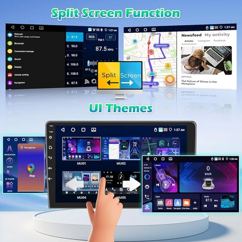Roinvou 2+64G Android CarPlay Stereo لـ 2005-2014 Toyota Fortuner Hilux، المدمج في CarPlay اللاسلكي مع Android Auto، شاشة لمس 9 بوصات في لوحة القيادة GPS ودعم مرآة Link BT FM RDS AHD in Saudi Arabia