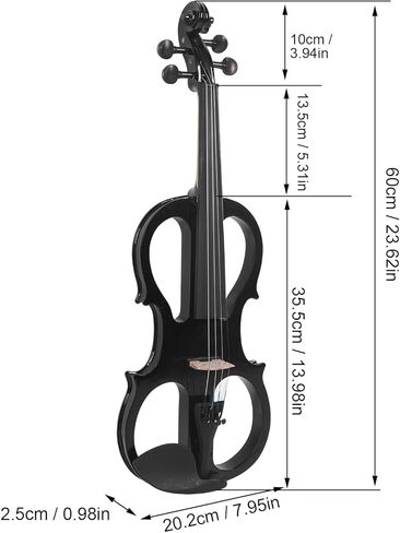 Electric Violin Kit, Professional 4/4 Black Silent Violin Set, Solid Wood Metallic Electric Fiddle for Students Adults Practice Performance (Black) in Saudi Arabia
