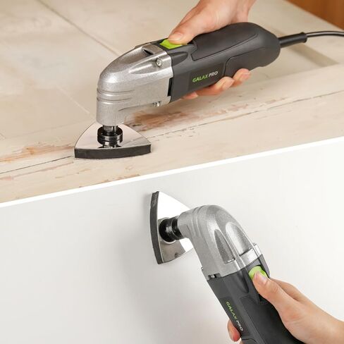 GALAX PRO 22000 OPM 1.5A Oscillating Multi Tool, 3 Degree Oscillating Angle with 3 Pieces Saw Blades, 1 Piece Semi Circle Blade Sanding Plate, 6 Pieces Sanding Papers for Sanding, Grinding in Saudi Arabia