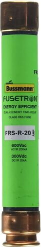 Bussmann FRS-R-20 Tron FRS-R Energy Efficient Non-Indicating Time Delay Fuse, 600 Vac/300 Vdc, 20 A , Green in Saudi Arabia